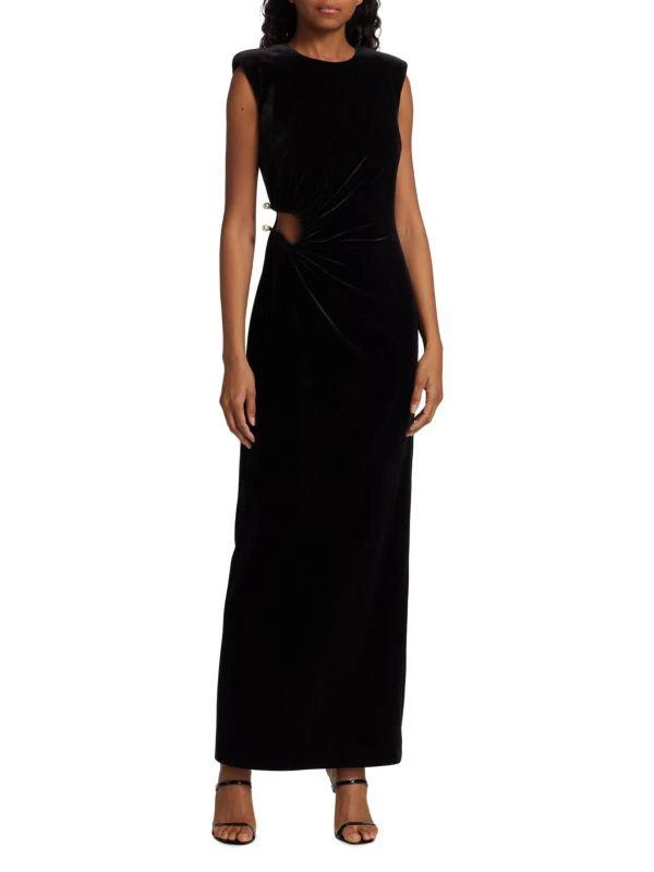 商品Self Portrait|Sleeveless Velvet Column Gown,价格¥1873,第1张图片