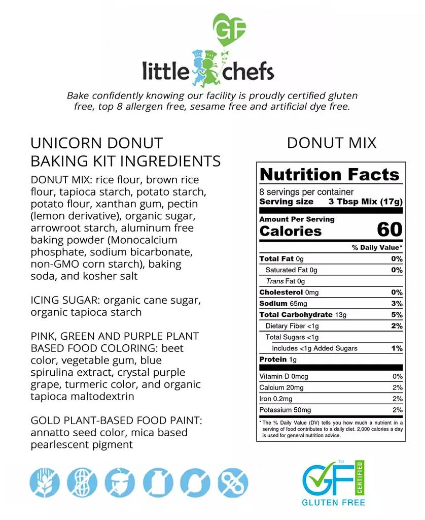 商品Little GF Chefs|Unicorn Donuts Baking Kit,价格¥330,第3张图片详细描述