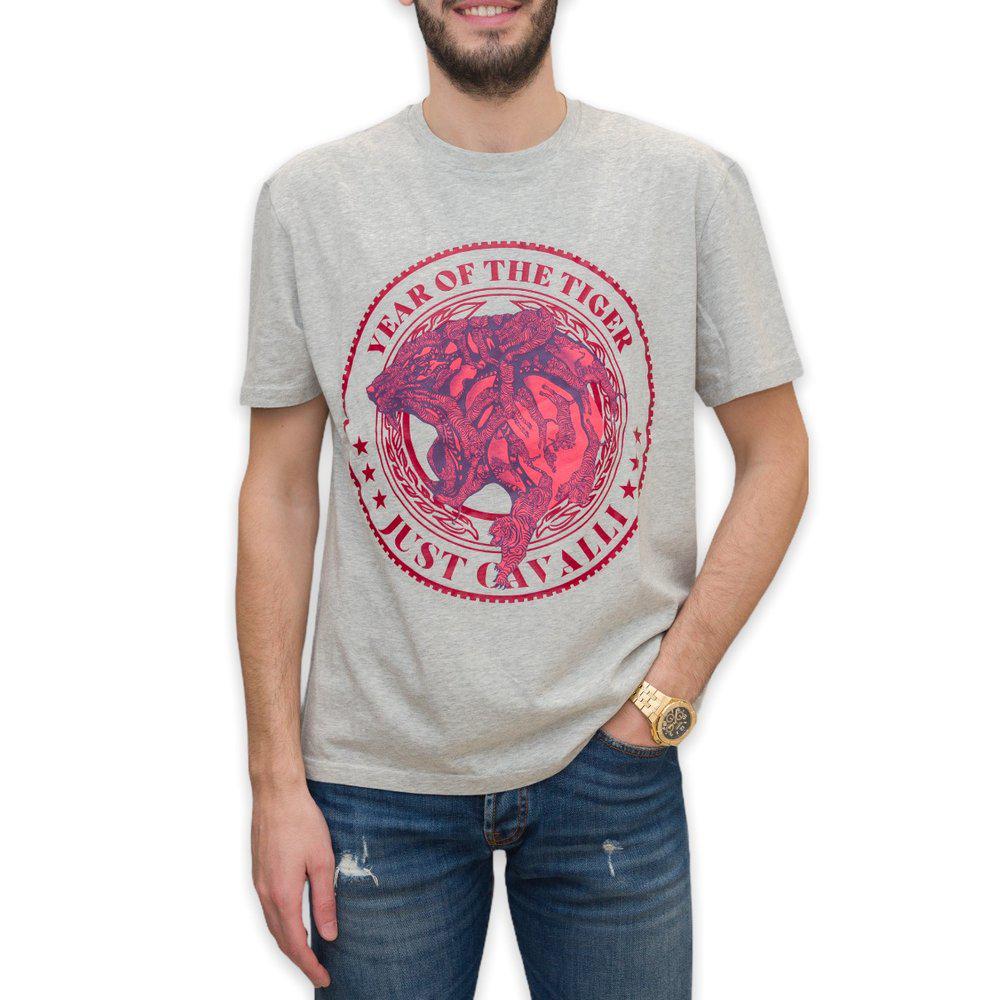 Just Cavalli Graphic Printed Crewneck T-Shirt商品第1张图片规格展示