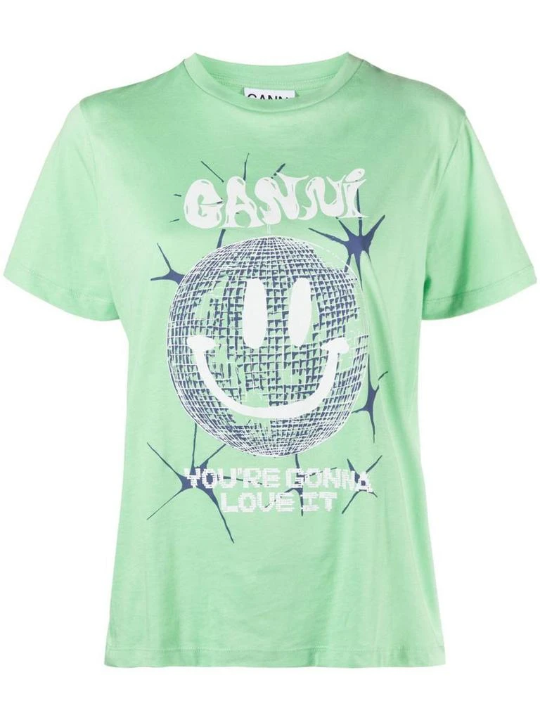 商品Ganni|GANNI Smiley print organic cotton t-shirt,价格¥802,第1张图片