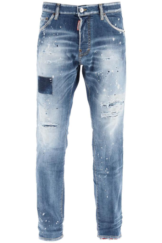 Dsquared2 red peekaboo wash cool guy cropped jeans商品第1张图片规格展示