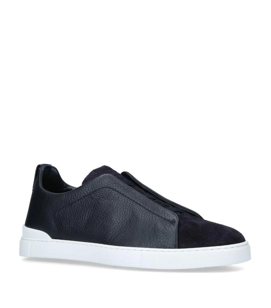 商品Zegna|Leather Triple Stitch Sneakers,价格¥9567,第3张图片详细描述