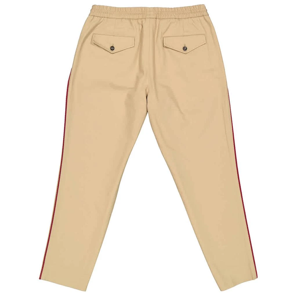 商品Moncler|Men's Brown Stripe Detail Drawstring-waist Trousers,价格¥1640,第2张图片详细描述