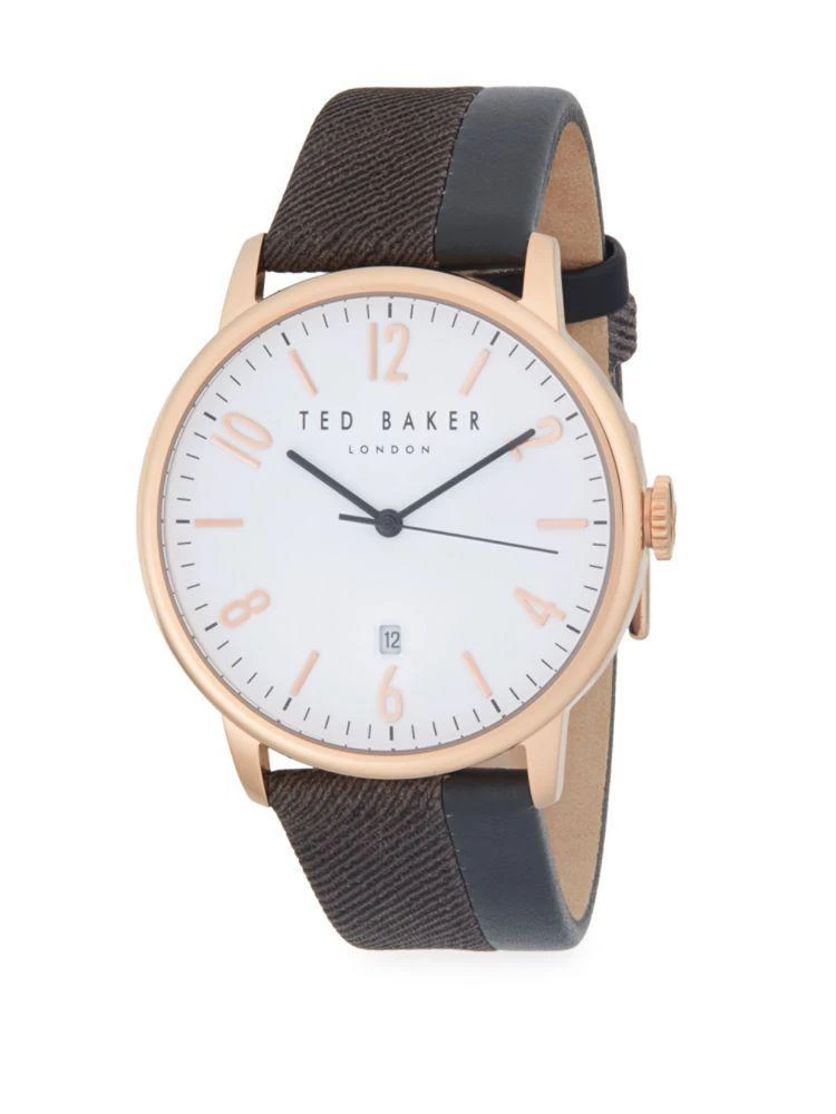 商品Ted Baker London|Stainless Steel and Leather-Strap Watch,价格¥447,第1张图片