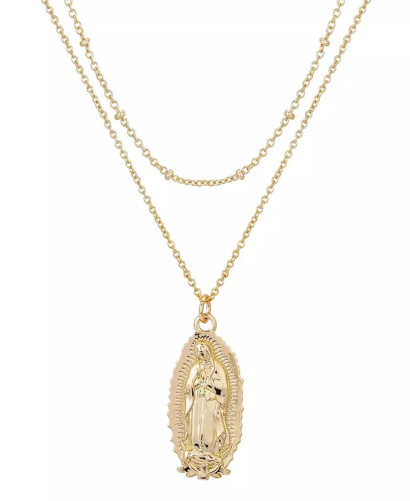 商品Unwritten|14K Gold Flash Plated Virgin Mary Layered Pendant Necklace,价格¥306,第3张图片详细描述