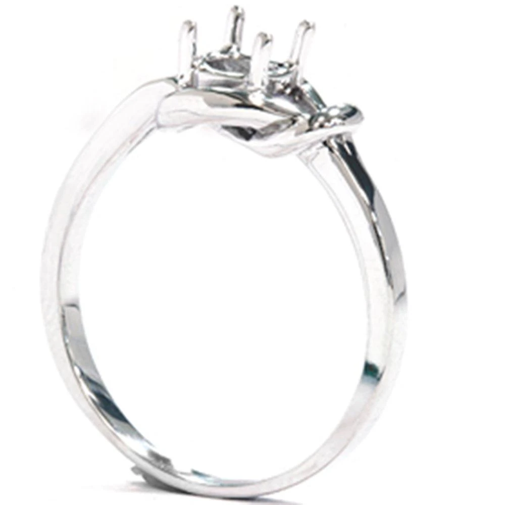 商品Pompeii3|14K White Gold Knot Solitaire Engagement Ring Setting,价格¥2579,第2张图片详细描述