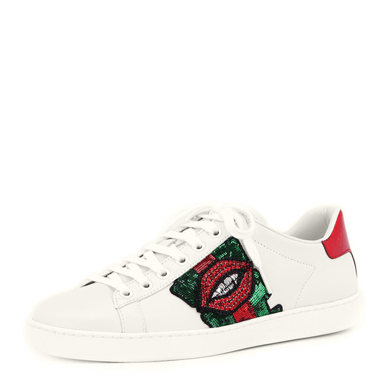 GUCCI 古驰 白色皮革女士休闲/运动鞋 431919-A38I0-9068商品第4张图片规格展示