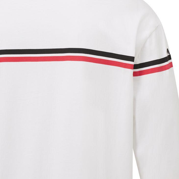 商品The Messi Store|Messi Dual Stripe Long Sleeve Crew Neck T-Shirt - White,价格¥221,第7张图片详细描述