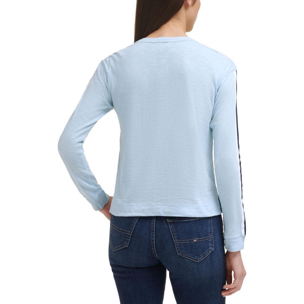 商品Tommy Jeans|Tommy Jeans Womens Striped Ribbed Trim Pullover Sweater,价格¥127-¥142,第6张图片详细描述