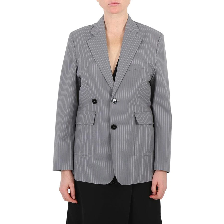 商品MM6|Mm6 Ladies Grey Pinstripe Tailored Blazer,价格¥1343,第1张图片