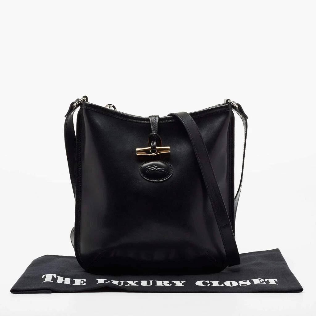 Longchamp Black Leather Roseau Messenger Bag 商品