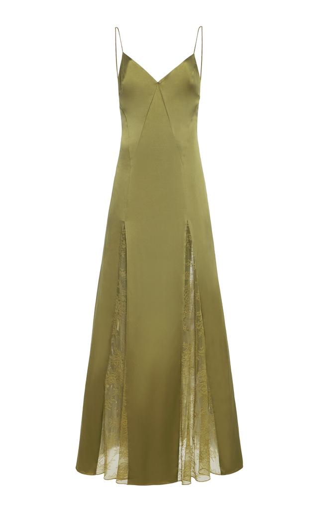 olive green silk slip dress SATIN GATHER BRA BIAS SLIP | OLIVE — THIRD FORM