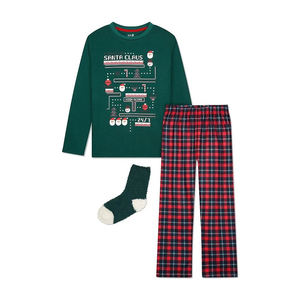 商品Max & Olivia|Little Boys 2 Pack Pajama Set with Socks, 3 Pieces,价格¥64,第1张图片