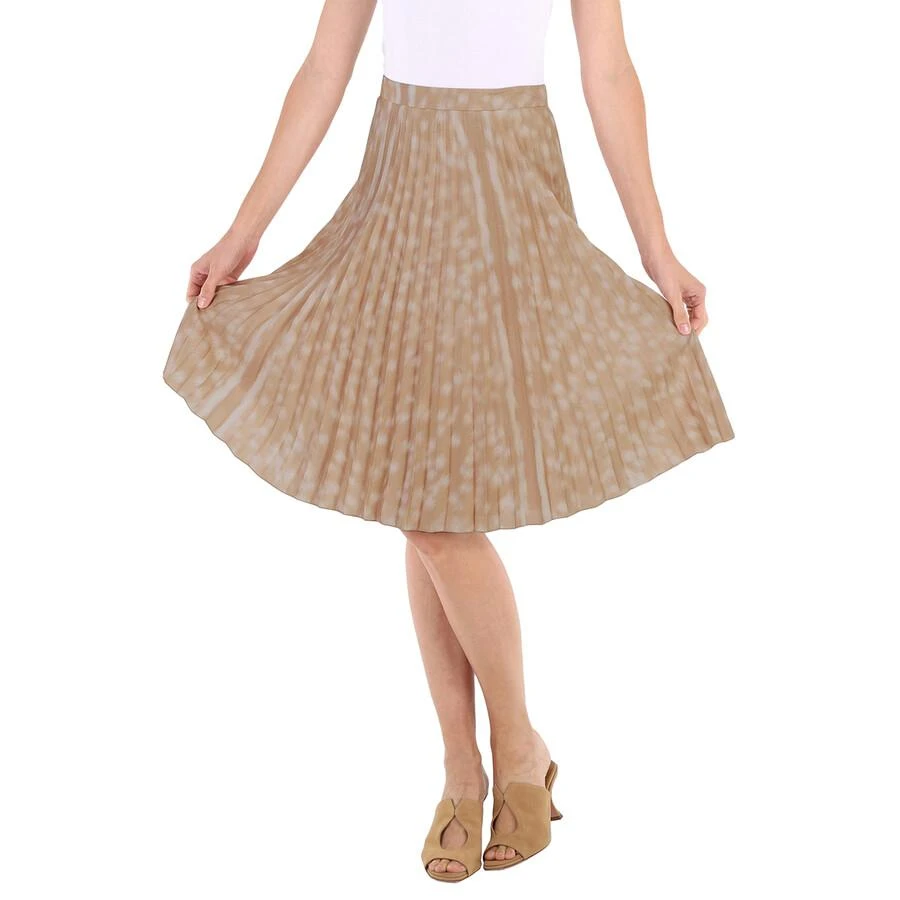 商品Burberry|Beige Deer Print Pleated Skirt,价格¥902,第1张图片