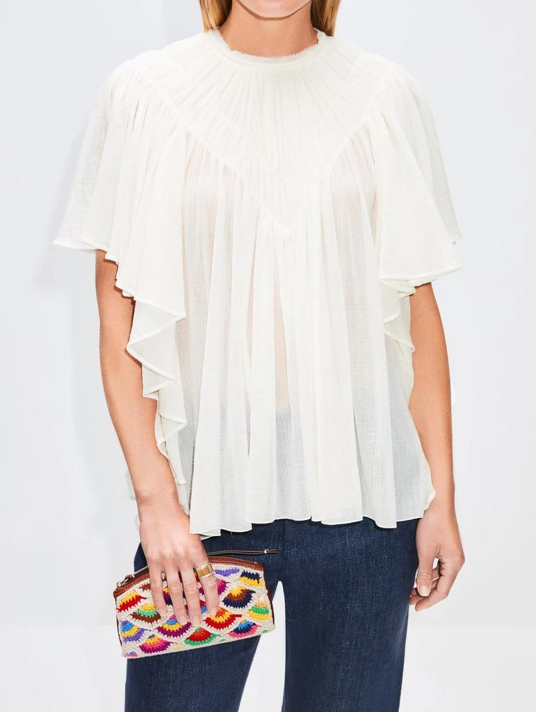 商品Chloé|V Gathered Ruffle Top,价格¥4334,第3张图片详细描述