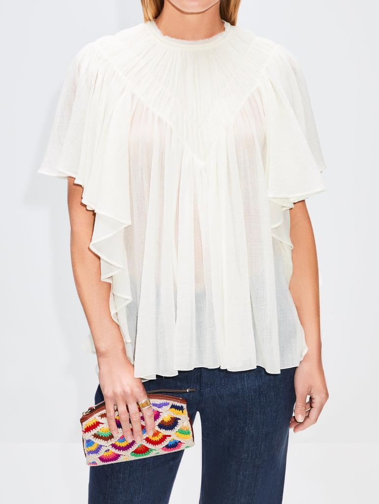 商品Chloé|V Gathered Ruffle Top,价格¥3999,第5张图片详细描述
