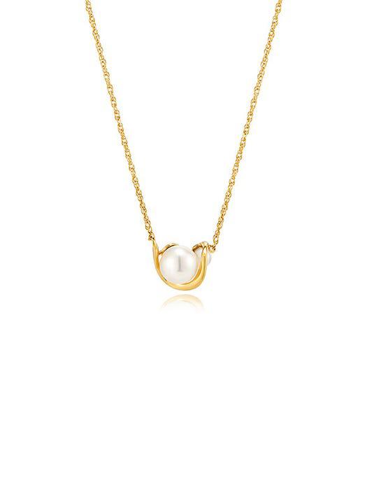 Spakling 14K Wave Pearl Necklace商品第1张图片规格展示