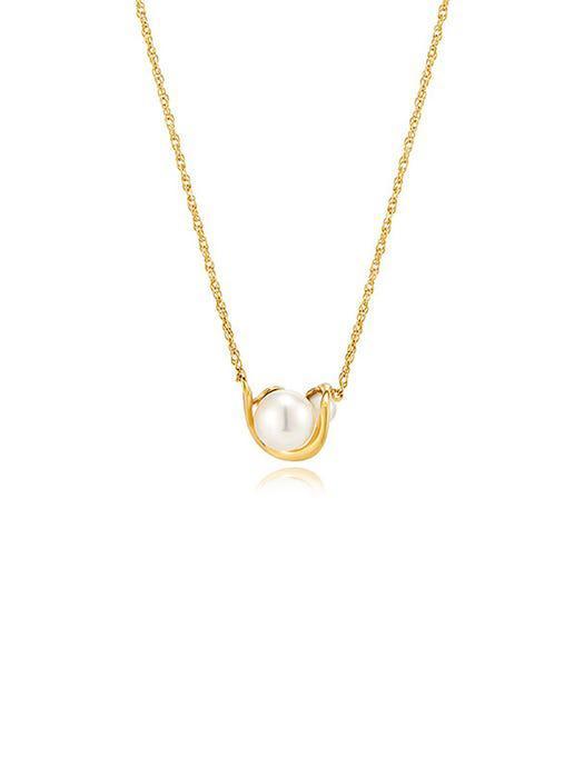 商品hyeres-lor|Spakling 14K Wave Pearl Necklace,价格¥2686,第1张图片