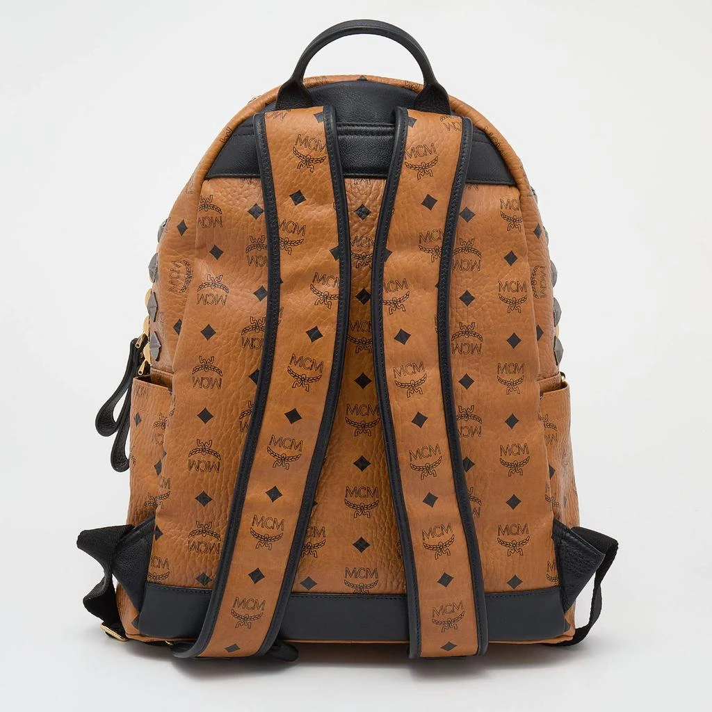 商品[二手商品] MCM|MCM Cognac/Black Visetos Coated Canvas and Leather Large Studded Stark Backpack,价格¥3095,第4张图片详细描述