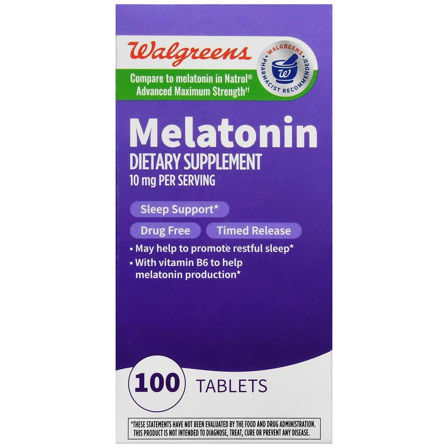 商品Walgreens|Melatonin 10 mg Tablets (100 days) 10 mg,价格¥116,第2张图片详细描述