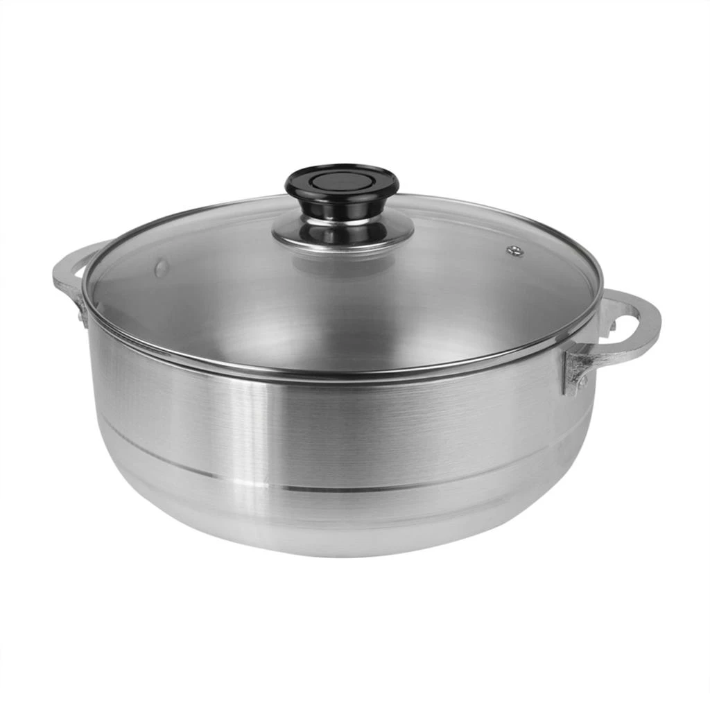 Home Basics 5.6 Liter Aluminum Caldero with Glass Lid, Satin Nickel 商品