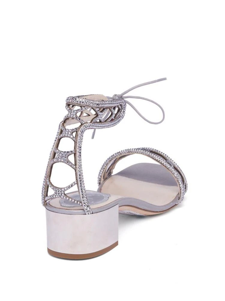 商品Rene Caovilla|Crystal & Suede Ankle-Tie Block Heel Sandals,价格¥3694,第2张图片详细描述