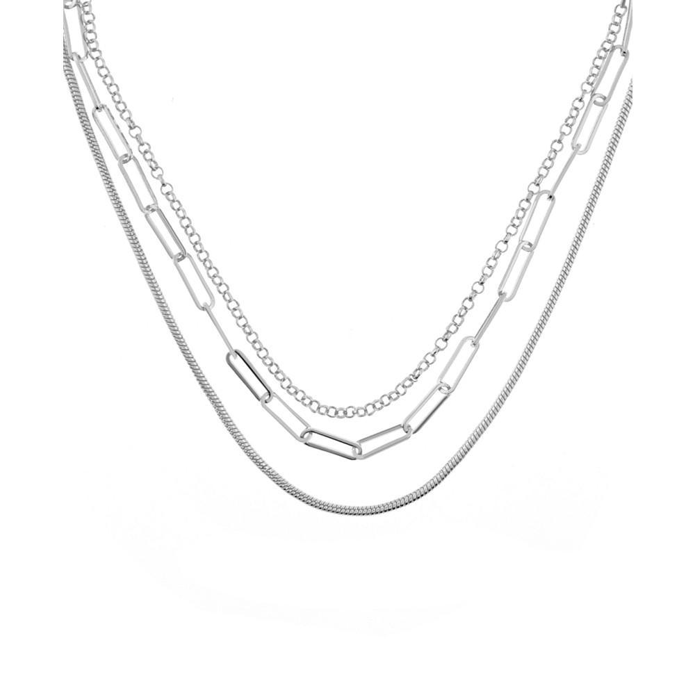 商品Essentials|Triple Row 16" Chain Necklace in Silver Plate or Gold Plate,价格¥130,第1张图片