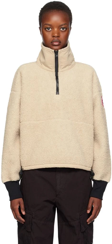 商品Canada Goose|Beige Half-Zip Sweatshirt,价格¥4135,第1张图片