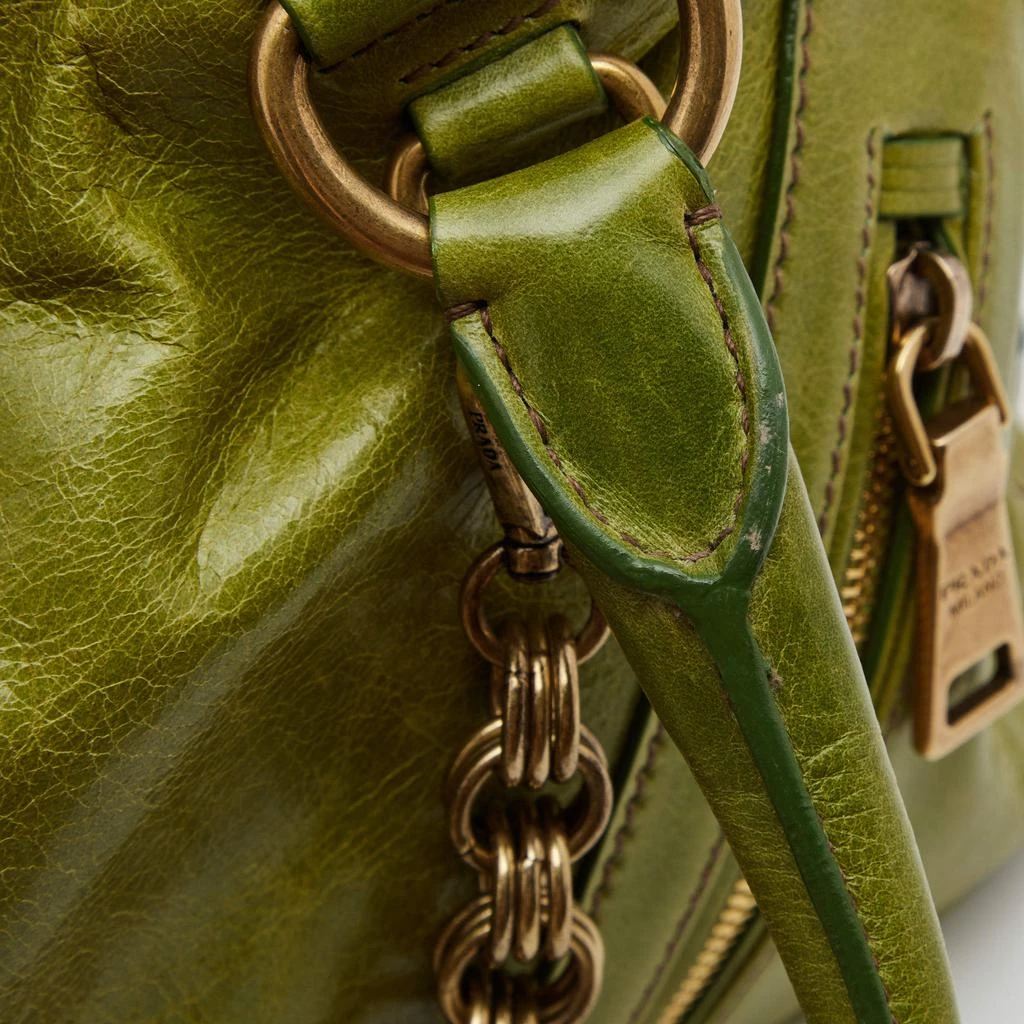 Prada Green Vitello Shine Leather Chain Link Bowler Bag 商品