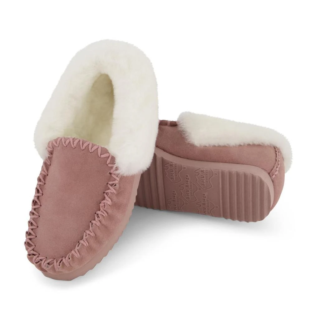 EMU Ridge Molly Suede Shearling Wool Lined Womens Moccasin Slippers 商品