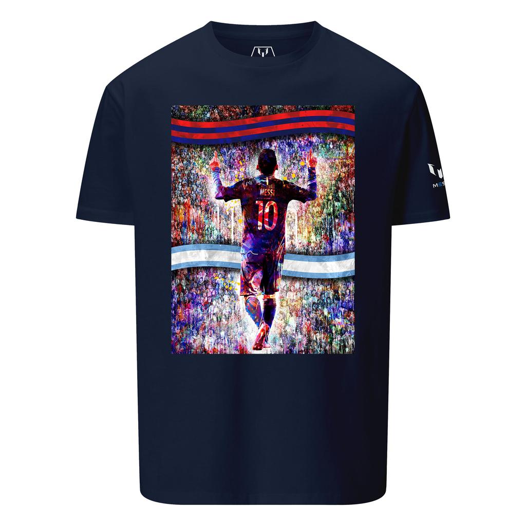 Messi Silhouette Crowd Graphic T-Shirt商品第2张图片规格展示