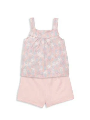 商品Calvin Klein|Little Girl’s 2-Piece Floral Button Tank & Shorts Set,价格¥188,第2张图片详细描述