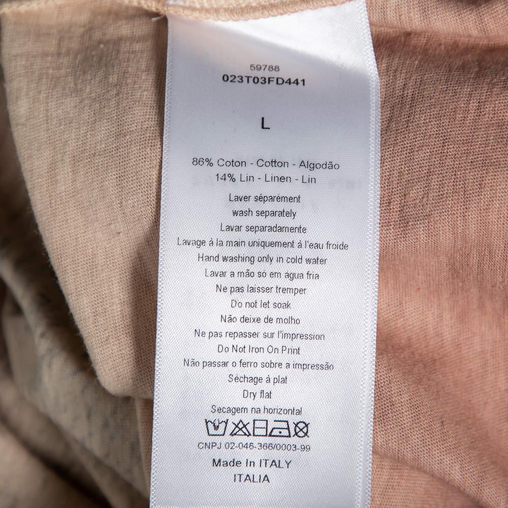 Dior Multicolored Ombre Cotton Printed Short Sleeve T-Shirt L商品第6张图片规格展示