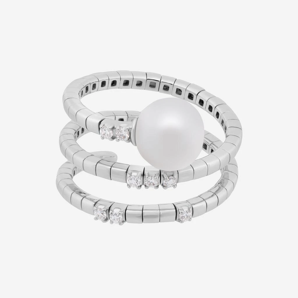 商品Salvini|SALVINI 18K White Gold, Pearl and Diamond Wrap Ring 20075273,价格¥9528,第1张图片