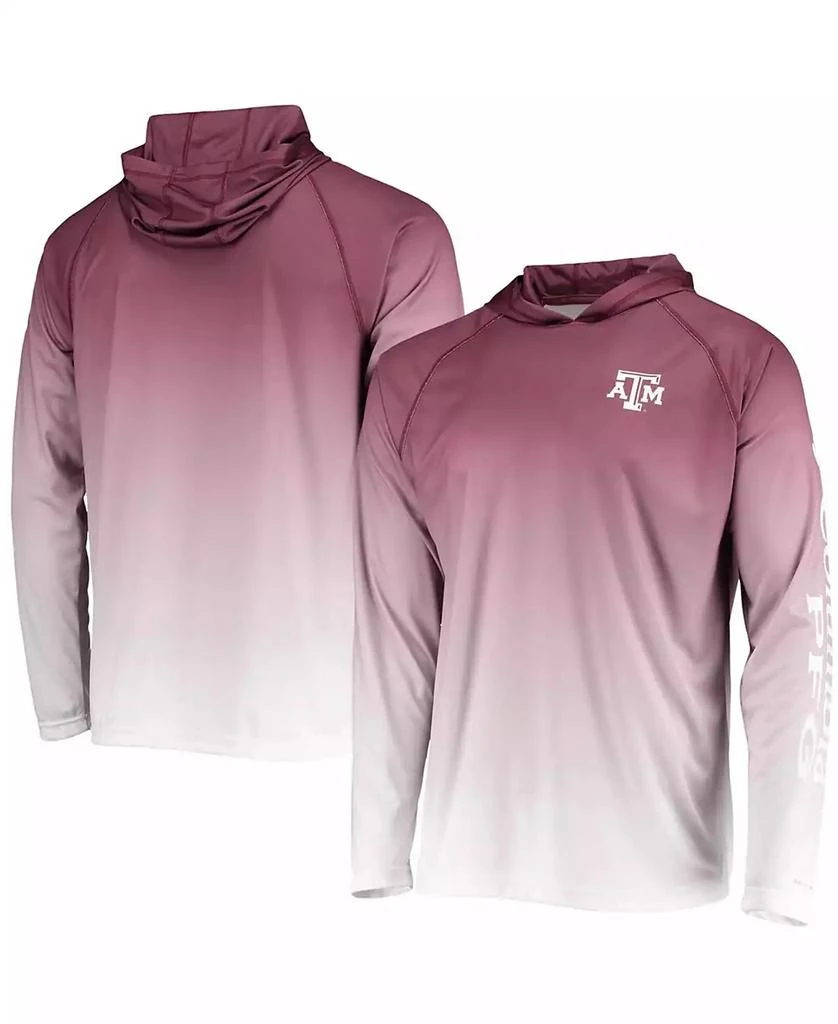 商品Columbia|Men's Maroon Texas A M Aggies Terminal Tackle Omni-Shade UPF 50 Long Sleeve Hooded T-shirt,价格¥344,第1张图片