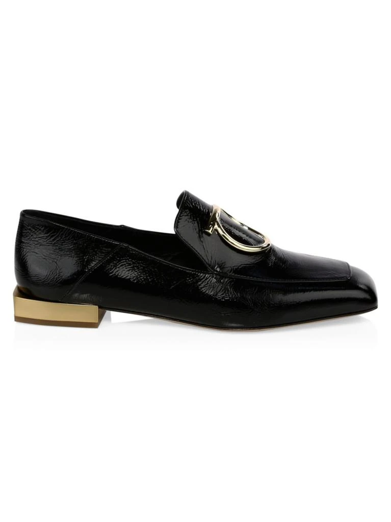 商品Salvatore Ferragamo|Lana Square-Toe Leather Loafers,价格¥2832,第1张图片