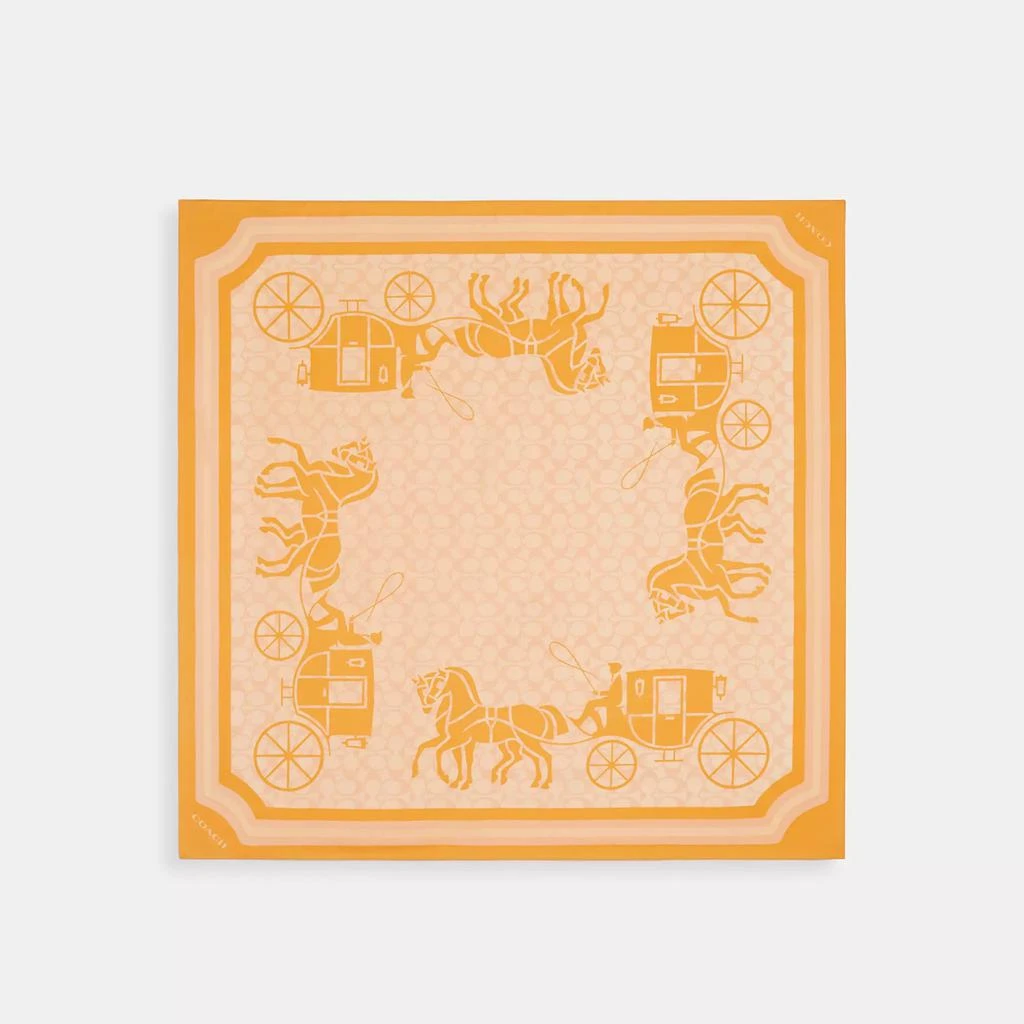 商品Coach|Signature Horse And Carriage Silk Square Scarf,价格¥611,第1张图片