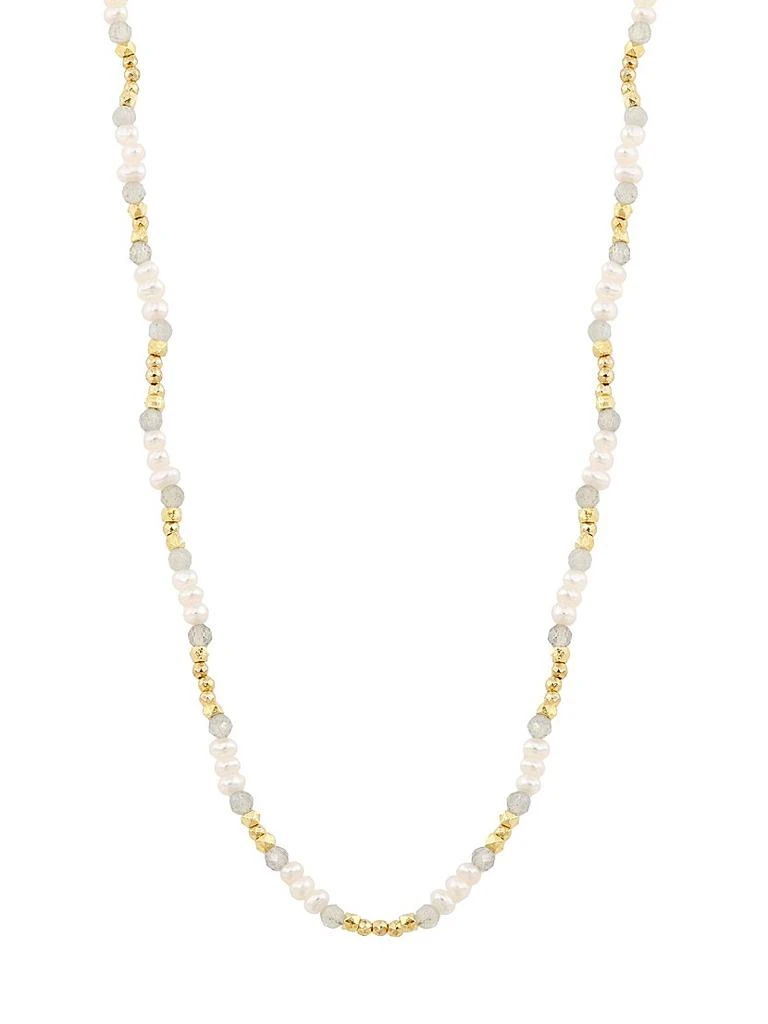 商品Chan Luu|Naked 18K Gold-Plated, Freshwater Pearl & Multi-Gemstone Wrap Bracelet,价格¥1307,第1张图片详细描述
