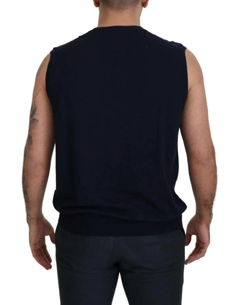 商品Paolo Pecora Milano|Paolo Pecora Milano Black Cotton V-neck Sleeveless Tank T-shirt,价格¥669,第3张图片详细描述