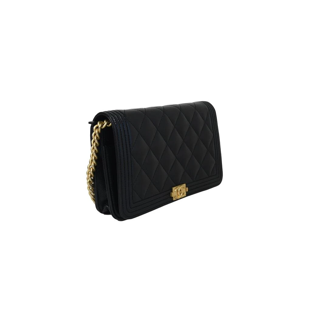 商品Chanel|Chanel Boy Wallet On Chain Gold Black,价格¥30512,第2张图片详细描述