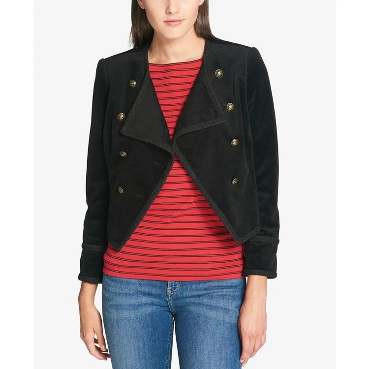 商品Tommy Hilfiger|Velvet Double-Breasted Jacket, Created for Macy's,价格¥299,第5张图片详细描述