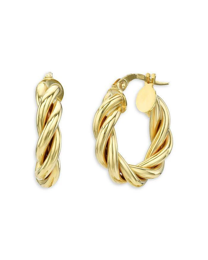 商品Zoe Lev|14K Yellow Gold Twist Small Hoop Earrings,价格¥2918,第1张图片