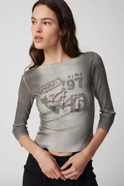 商品Urban Outfitters|197 Ribbed Long Sleeve Graphic Tee,价格¥231,第1张图片