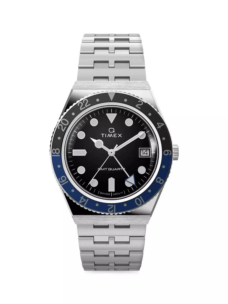 商品Timex|Q GMT Stainless Steel Bracelet Watch,价格¥1715,第1张图片