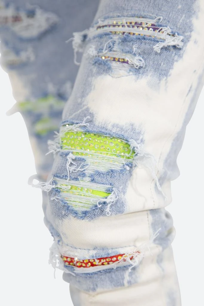 X409 Rhinestone Skinny Denim - Blue 商品