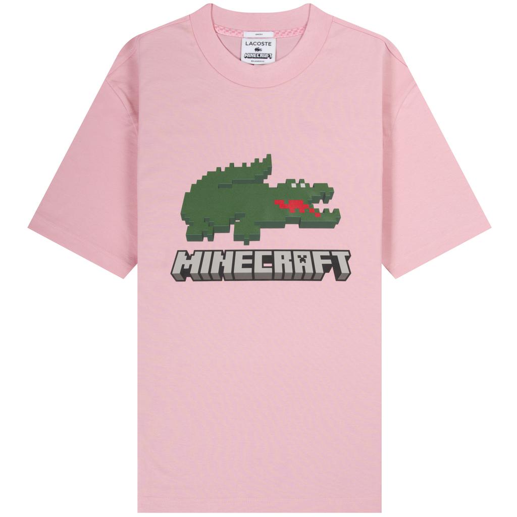 Lacoste X Minecraft 'Printed Logo' T-Shirt Baby Pink商品第1张图片规格展示
