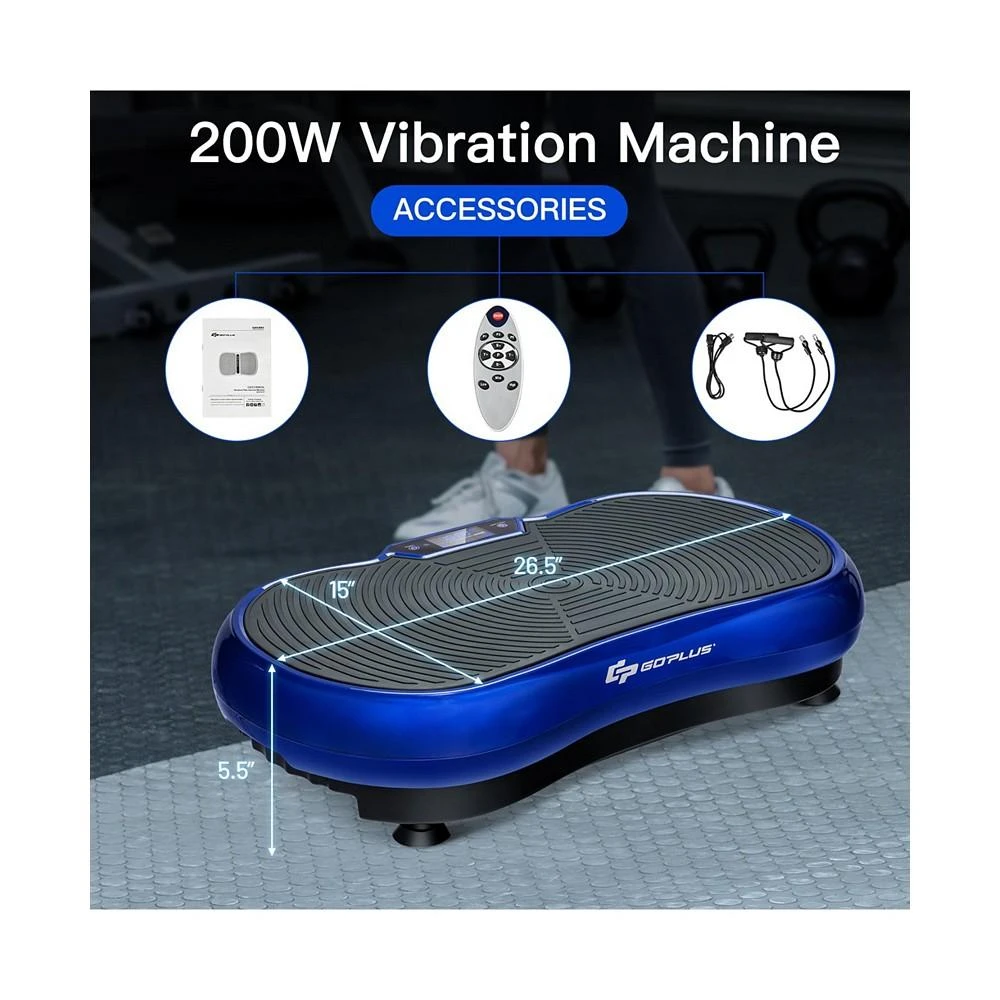 商品Costway|3D Vibration Plate Fitness Machine W/Loop Bands Remote Control,价格¥930,第3张图片详细描述