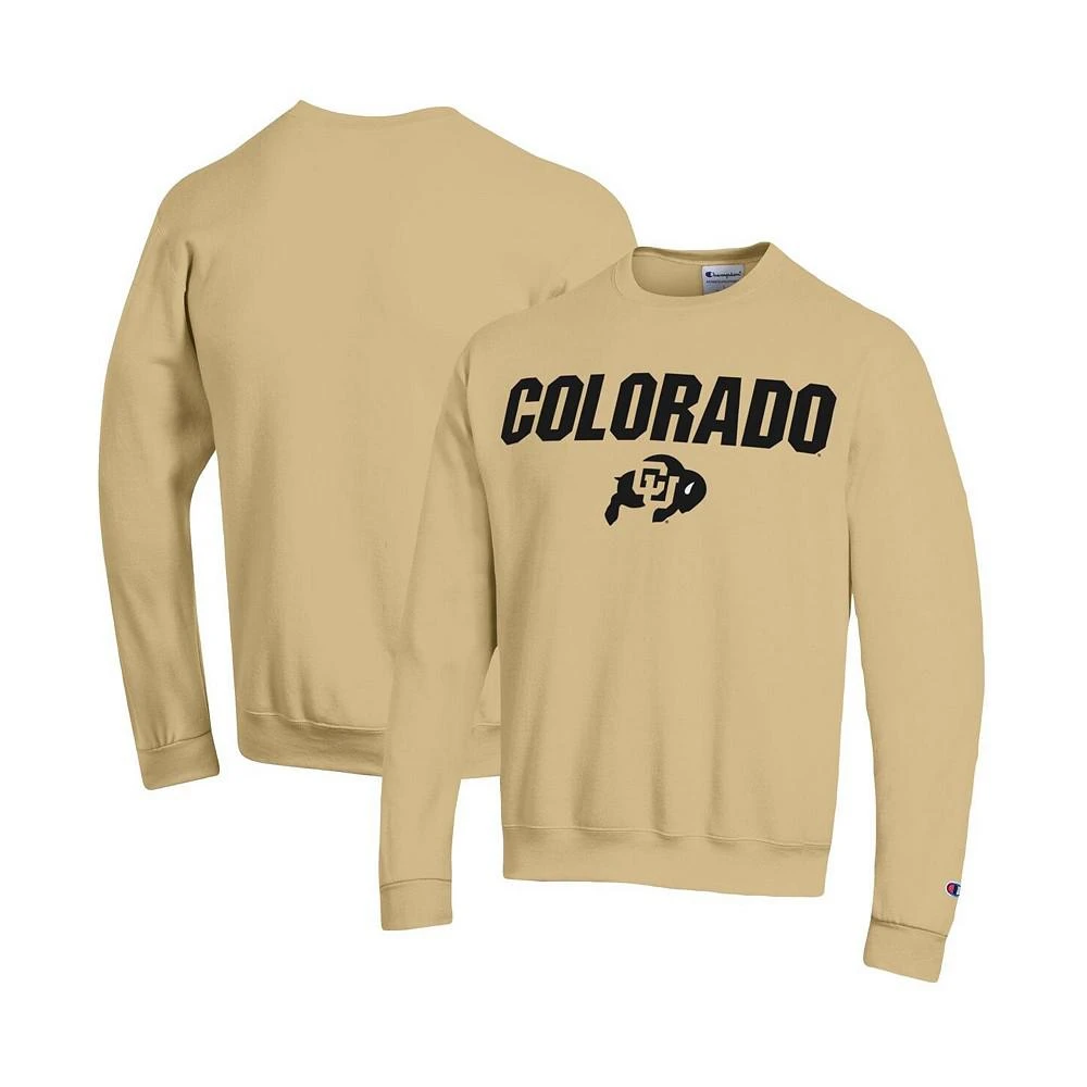商品CHAMPION|Men's Gold Colorado Buffaloes Straight Over Logo Powerblend Pullover Sweatshirt,价格¥404,第1张图片