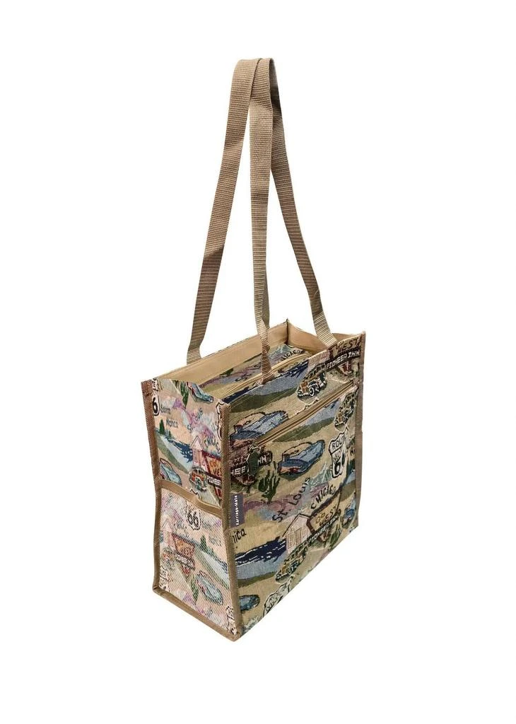 商品Route 66|Women's Tapestry Travel Shopping Tote Bag In Multi,价格¥240,第1张图片