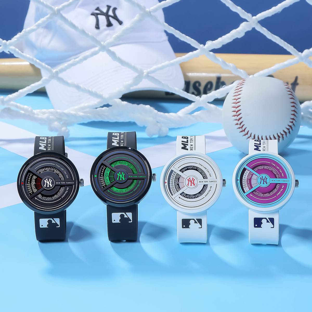 MLB 美职棒NewYork系列街头潮酷个性指针手表 运动潮流防水石英女表 欧美表 NY607商品第5张图片规格展示